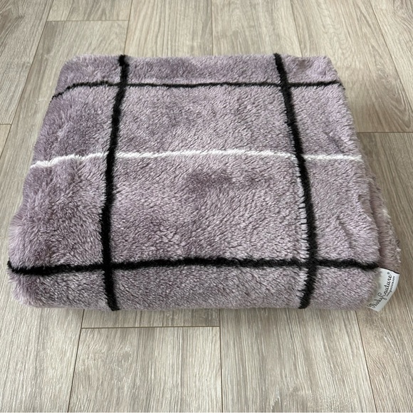 Minky Couture Purple Windowpane Travel Size Blanket - Picture 4 of 7